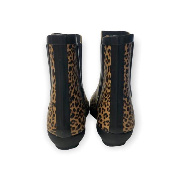 London Fog Women's Piccadilly Rain Boot 6 New Leopard Tan Black Animal Chelsea - Picture 6 of 12